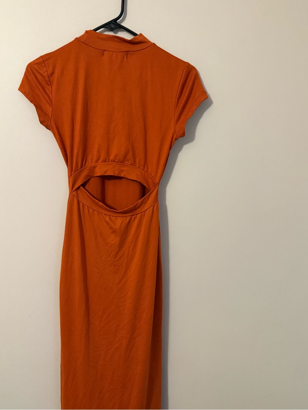 Women’s Orange Cutout Midi Dress